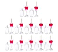 Abaodam Botellas para Brillo Labial Vacías 12 Piezas 8ml Mini Contenedores Plástico en Forma de Copa de Vino Rojo para Tinte y Bálsamo Labial Rellenable para Maquillaje y Bricolaje