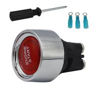 Abaodam Botón de Arranque LED para Coche 12v/24v Botón de Encendido Momentáneo Auto-Reset Incluye 3 Tubos Termorretráctiles Rojos Compatible Mayoría de Vehículos Adecuado para