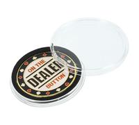 Abaodam Botón de Crupier de Póquer Metálico, Marcador de Juego Doble Cara, Accesorio para Juegos de Cartas, Fichas de Póquer Resistentes, Borde Redondeado, para Entretenimiento y Cálculo