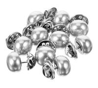Abaodam Botones de Camisa sin Costura 10 Piezas Metal y Perla Alfiler de Vestir Pin para Mujer Cubre Botones Elegante para Banquetes Bodas y Uso Diario
