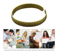 Abaodam Brazalete De Latón Vintage Caracteres Chinos De Bendición, Pulsera Abierta De Estilo Chino Para Mujer, Accesorio Decorativo Antiguo De Puño En Color Amarillo Clásico
