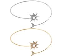 Abaodam Brazalete Dorado de Sol y Luna Parte Superior del Brazo, 2piezas