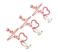 Abaodam Broche Creativo de Ropa Médica 3 Piezas, Pin de Esmalte de Corazón Estilo Electrocardiograma, Accesorio Decorativo para Enfermeras y Doctores, Adecuado para Uniforme y Uso Diario