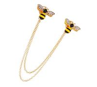 Abaodam Broche de Abeja Pequeña Incrustaciones de Cristales y Perlas Alfiler de Pecho Decorativo para Mujer Accesorio Elegante para Traje y Eventos Formales Color Amarillo 1 Pieza