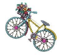 Abaodam Broche de Bicicleta Metálico Gemas de Imitación Azul, Accesorio Decorativo para Ropa de Mujer, Pin de Solapa Vintage para Moda y Regalos Obsequios