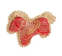 Abaodam Broche de Caballo Chino Artesanal en Brocado Song Rojo, Pin de Solapa Feng Shui para Año Chino 2026, Amuleto de Buena Suerte Tradicional, Accesorio de Ropa y Hanfu