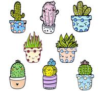Abaodam Broche de Cactus de Aleación Elegante, 8 Piezas Mix, Pins Decorativos para Mochilas y Ropa, Broches de Dibujos Animados para Fiesta y Uso Diario, Accesorios Varios estilos