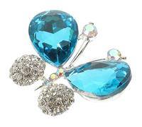 Abaodam Broche de Cristal Azul Decorativo para Ropa y Zapatos Aplique de Pedrería Brillante para Coser Accesorio Duradero para Vestido Mochila y Bufanda