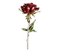 Abaodam Broche de Flor de Aleación Forma de Rosa Roja Pin Decorativo para Ropa y Accesorios Diseño Delicado para San Valentín Fiesta y Uso Diario Adorno Elegante y Resistente