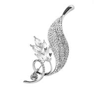 Abaodam Broche de Gemas de Imitación Forma de Ramo, Color Plateado, 1 Pieza, Accesorio para Suéter, Vestido y Chal en Eventos como Bodas y Banquetes
