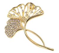 Abaodam Broche de Ginkgo Pedrería, Alfiler de Solapa Elegante, No Daña la Ropa y No Cae Fácil, para Boda y Banquete