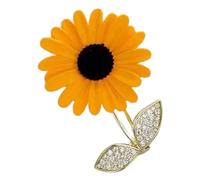 Abaodam Broche de Girasol de Cobre para Mujer Pin de Girasol Decorativo Accesorio para Ropa Formal Broche para Chaquetas y Suéteres Obsequio Elegante para Ocasiones Obsequios
