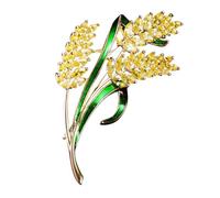 Abaodam Broche de Insignia de Aleación Dorada Esmalte y Circonita Elegante Broche Pecho en Diseño de Espiga Accesorio para Ropa y Fiesta Brillante y Duradero Tamaño Mediano