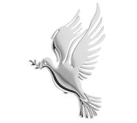 Abaodam Broche de Paloma de Plata Pequeño Conmemorativo para Veteranos, Prendedor de Solapa Metálico Plateado, Accesorio Liviano para Ropa y Traje, Pin Funerario Luto