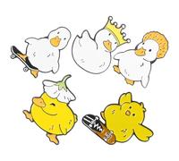 Abaodam Broche De Pato Divertido De Aleación Para Mujer, Pin De Solapa Animal, Conjunto 5 Piezas Multicolor, Accesorio Para Ropa, Bolsos y Chaquetas, Tamaño Compacto