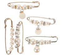 Abaodam Broche de Seguridad de Perlas para Mujer Imperdibles Decorativos para Cintura Juego de 15 Piezas Tamaños 4-8 Broches Multifunción para Pantalones Faldas Suéteres y