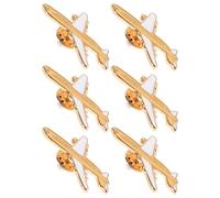 Abaodam Broche de Solapa Avión Esmaltado 6 Piezas Juego Pequeño Accesorios Moda Mujeres Niñas Ramillete Pin para Bufanda Fiesta Obsequio Cumpleaños Viaje