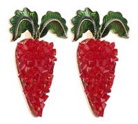 Abaodam Broche de Zanahoria Esmaltado Pedrería 2 Piezas Accesorios de Joyería para Mujer Broches Decorativos para Ropa y Mochilas Obsequio Navideño Festivo