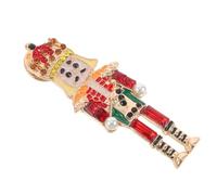 Abaodam Broche Decorativo para Mujer Diseño de Soldado Cascanueces Pedrería Brillante Color Rojo Accesorio Versátil para Camisa Chaqueta Bufanda y Mochila Broches de Alfiler Lindos