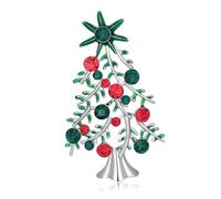 Abaodam Broche Navideño de Árbol Pequeño Pedrería Brillante Aleación Duradera y Cierre Seguro Accesorio para Ropa Abrigos y Accesorios Femeninos Joyería Navideña