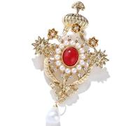 Abaodam Broche para Mujer Diseño Retro y Perlas Broche para Solapa de Metal Resistente 7X42Cm Accesorio para Fiestas y Eventos Sociales