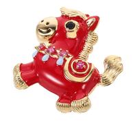Abaodam Broche Rojo de Caballo del Zodíaco para Celebración de Temporada, Hecho a Mano en Cobre Diseño Llamativo para Año Lunar 2026