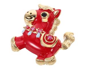 Abaodam Broche Rojo de Caballo del Zodíaco para Celebración de Temporada, Hecho a Mano en Cobre Diseño Llamativo para Año Lunar 2026