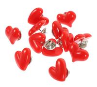 Abaodam Broches de Corazón para Mujer, Pin de Solapa de Metal Resistente, Set de 12 Piezas Rojo Pequeño, Accesorio para Ropa y Vestidos en San Valentín y Ocasiones Obsequios