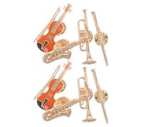 Abaodam Broches Musicales de Solapa de Metal Forma de Instrumentos 8 Piezas - Pines para Chaquetas y Sombreros Diseño Miniatura de Saxofón Violín Trompeta y Clarinete Accesorios