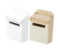 Abaodam Buzón De Juguete Decorativo Miniatura Modelo De Casa De Muñecas Decoración De Mini Buzón De Madera