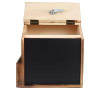 Abaodam Buzón de Sugerencias de Madera con Cerradura para Montaje en Pared, Caja con Ranura para Donaciones, Pizarra Integrada para Mensajes, Organizador Versátil para Oficina