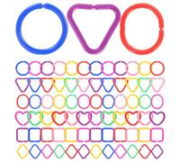 Abaodam Cadena de Anillos Geométricos para Bebés 100 Piezas de Plástico Colorido Juguetes Educativos para Desarrollo Temprano en Guardería y Hogar Mejora Motricidad Fina y Coordinación
