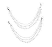 Abaodam Cadena de Zapatos para Mujer con Perlas Blancas Joyería Artesanal de Tres Diseño Brillante Decoración Elegante para Zapatillas y Botas Accesorio Resistente y Único