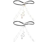 Abaodam Cadena Elástica Muslo Forma de Serpiente en Aleación, Accesorio Bohemio Decorativo para Mujer, Fácil de Usar, Pack de 2 Piezas