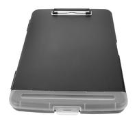 Abaodam Caja Archivadora A4 Multifunción Negra para Oficina con Soporte para Bolígrafos, Estuche Transparente para Almacenamiento de Documentos y Organizador de Escritorio