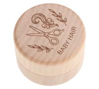 Abaodam Caja Conmemorativa de Madera para Conservar Cabello y Cordón Umbilical de Ñiño, Diseño Decorativo Acabado Natural, para Cómoda o Tocador