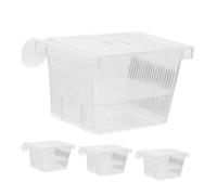 Abaodam Caja De 4 Piezas Caja De Alevines De Pescado Divisor De Pecera Betta De Acuario Separador Caso De Cría De Peces Tanque De Cría Incubadora De Acuario Nylon Transparent