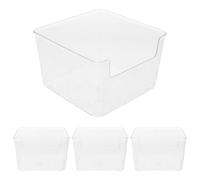 Abaodam Caja de Baño para Hámster 4 Piezas Cuadrada Pequeña de Plástico Transparente Base Antideslizante para Arena Baño y Excavación de Mascotas Pequeñas como Jerbos y Cobayas