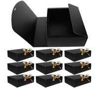 Abaodam Caja de Cartón Plegable Negra para Obsequio de Propuesta de Matrimonio 10 Unidades Pequeñas con Tapa Adecuado para Bodas y Embalaje de Joyas