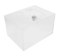 Abaodam Caja de Donaciones Almacenamiento Seguro con Cerradura y Llave de Acrílico Transparente y Uso Versátil para Votos y Donaciones en Eventos y Rifas