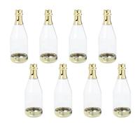Abaodam Caja de Dulces para Bodas 8 Piezas Botella de Champán Transparente Grande 148X52 MM Color Champán Dorado Caja para Chocolates y Mini Botellas Adecuado para Fiestas y Regalos