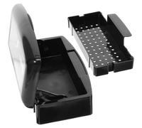 Abaodam Caja de esterilización para uñas con bandeja organizadora y tapa protectora, reutilizable, plástico negro, para uso doméstico y DIY nail art, 8.85X4.92X2.55In