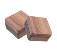 Abaodam Caja de Madera de Nogal para Monedas de Desafío, Set de 2 Unidades Mini 4.8x4.8x2.5 Cm, Organizador de Almacenamiento de Monedas Coleccionables, Vitrina Tapa para Exhibir
