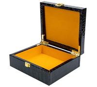 Abaodam Caja de Madera para Cigarros 17X15X65 CM Textura Imitación Cocodrilo Diseño Tapa Abatible y Portátil Humidor Decorativo para Almacenamiento y Transporte de Cigarros