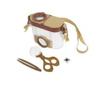 Abaodam Caja de observación de Insectos Recipiente Chico Exterior Kit de Captura de Insectos con Herramientas Explorador Kit de exploración de Insectos para Vidrio AbS Marrón Claro