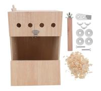 Abaodam Caja Nido para Periquitos Mediana de Madera, para Jaula sin Cajón, Diseño Colgante Derecho, Accesorio para Cría de Aves Pequeñas, Aislamiento Térmico y Ventilación Óptima para