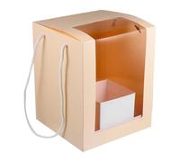 Abaodam Caja para Flores Plegable Grande Transparente Ventana Color Beige Caja para Embalar Ramos Frescos Adecuado para Decoración de Bodas y Eventos