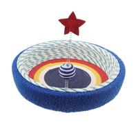 Abaodam Caja Rascadora para Gatos De Interior Rascador Redondo De Sisal Tumbona Diseño De Estrellas para Gatos Almohadilla para Rascar Rascador Tipo Cama Sin Cuerdas Tornillos