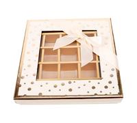 Abaodam Caja Vacía para Bombones 25 Compartimentos en Cartón Beige, Caja de Embalaje para Chocolates Artesanales en San Valentín y Eventos Obsequios