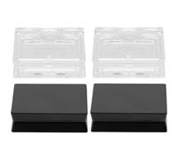 Abaodam Caja Vacía para Sombras de Ojos 2 G, 4 Piezas Cuadrada Transparente y Negra, Organizador Compacto para Maquillaje, Estuche Portátil para Viaje, Contenedor Reutilizable para Polvos